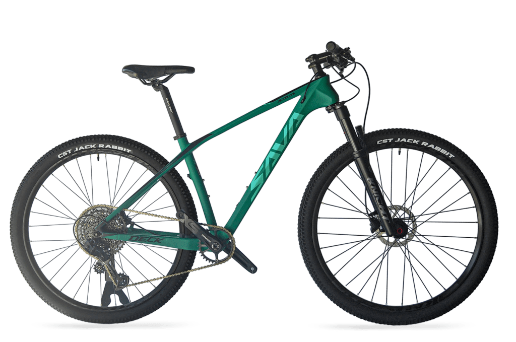 bicicleta sava carbono verde